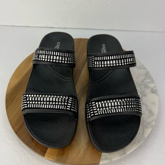 Capelli New York Faux Leather Double Strap COMFORT Slide Ladies Flip Flop 6 - Picture 1 of 9